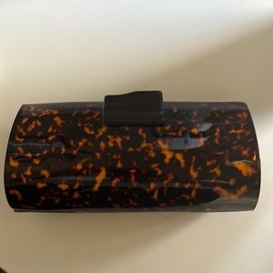 JCrew tortoise acrylic clutch